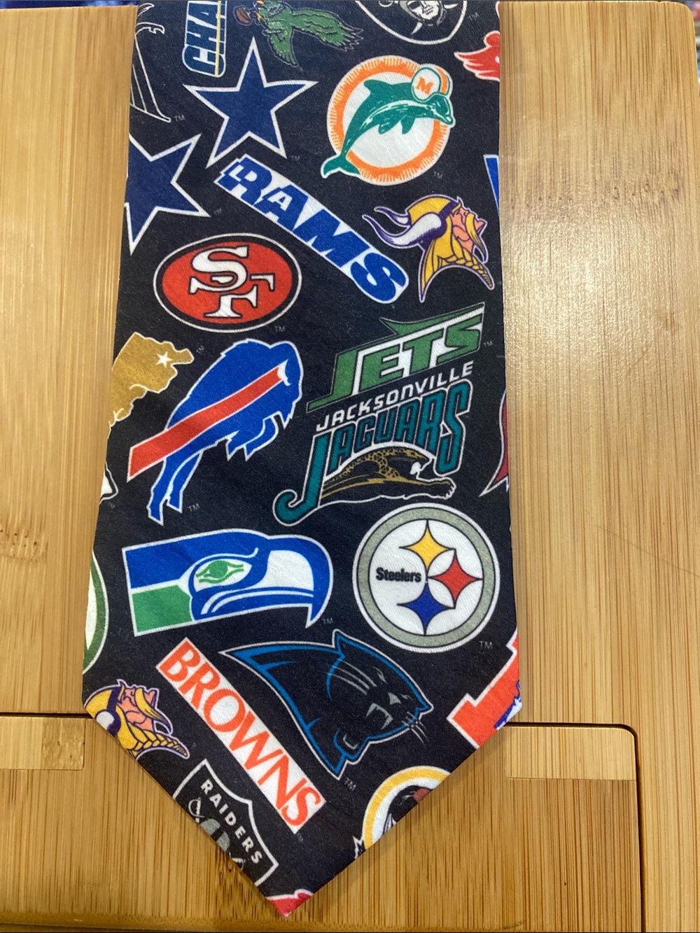 Vintage 90s NFL Multi-Team Logo Black Tie